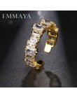 EMMAYA nowe mody kobiece obrączki biżuteria złoty kolor obrączki dla kobiet CZ kamień betonowa obietnica pierścienie