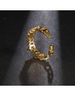 EMMAYA nowe mody kobiece obrączki biżuteria złoty kolor obrączki dla kobiet CZ kamień betonowa obietnica pierścienie