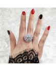 925 srebro kolor kwiat ostry duża cyrkonia kamienne pierścienie dla kobiet moda ślubna biżuteria zaręczynowa 2019
