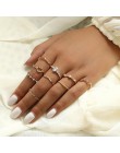 Sindlan 9 sztuk geometryczne kryształowe pierścionki dla kobiet złoty ślub zestaw pierścieni kobiet dziewczyny w stylu Vintage m