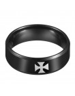 Nextvance Knight templariuszy pierścionki z krzyżykiem czarny Punk krzyżowcy obrączki dla mężczyzn obietnica biżuteria Anel Drop