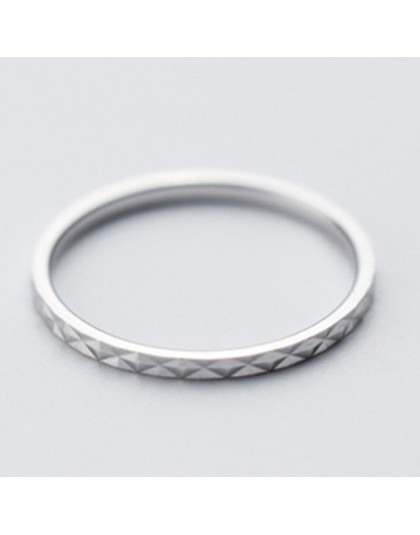 100% prawdziwa czysta 925 Sterling Silver Ring moda proste Glint Gleam piękny pierścionek cienki mały palec serdeczny dla kobiet
