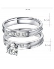 CACANA obrączka ze stali nierdzewnej dla miłośników IP srebrny kolor kryształu CZ zestaw pierścionków dla par mężczyzn kobiety o