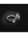 CACANA obrączka ze stali nierdzewnej dla miłośników IP srebrny kolor kryształu CZ zestaw pierścionków dla par mężczyzn kobiety o