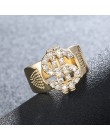Klasyczny Hip Hop Rock US znak dolara Hollow pierścienie dla mężczyzn biżuteria prezent