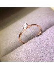 ZHOUYANG proste zawsze klasyczny pierścionek dla kobiet cztery pazury Mini cyrkonia różowe złoto srebro kolorowy prezent biżuter