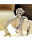 Elegancka obrączka dla kobiety cyrkonia vintage Bridal zaręczyny rose goldFinger akcesoria biżuteria anillos mujer
