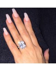 Musujące kobiece pierścień przyrzeczenia 925 srebro 5ct plac AAAA cz obrączka dla kobiet Bridal komunikat Party biżuteria