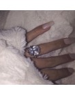 Musujące kobiece pierścień przyrzeczenia 925 srebro 5ct plac AAAA cz obrączka dla kobiet Bridal komunikat Party biżuteria