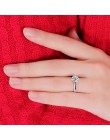 Romantyczne obrączki biżuteria sześcienny pierścionek z cyrkonią dla kobiet mężczyzn 925 srebro pierścionki akcesoria
