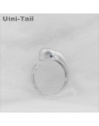 Uini-tail hot nowy oryginalny design 925 sterling silver wieloryb beluga otwarcie regulowany pierścień koreański moda fala przep