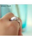 Uini-tail hot nowy oryginalny design 925 sterling silver wieloryb beluga otwarcie regulowany pierścień koreański moda fala przep