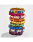2019 gorąca sprzedaż pierścień tęczy cienka linia micro pave cz wieczność 9 kolorów stos 925 srebro rainbow pierścionki z cyrkon