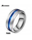Maxmoon gorąca sprzedaż rowek pierścienie czarny niebieski ze stali nierdzewnej Midi pierścienie dla mężczyzn urok biżuteria męs