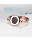 Klasyczny Design może być obracany emalią i skorupą cyfra rzymska piękna kobieta pierścień ze stali nierdzewnej markowy pierścio