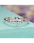 ROMAD Marquise Cut pierścionek zaręczynowy dla kobiet trzy kamienne klastry obrączki ślubne biżuteria ślubna Dainty damski pierś