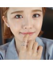 Koreański styl moda 925 Sterling Silver Crystal wielowarstwowe pierścienie dla kobiet regulowany rozmiar obrączka