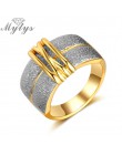 Mytys czarny i srebrny Mix kolor Two Tone złote pierścionki dla kobiet Fashion Design nowoczesna biżuteria nowa dama akcesoria p