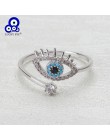 Lucky Eye Evil Eye otwarte pierścienie miedzi Micro Pave Cubic cyrkon pierścień biżuteria regulowany kobiety pierścień prezenty 