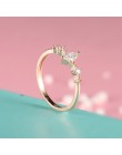 ROMAD Marquise Cut pierścionek zaręczynowy dla kobiet trzy kamienne klastry obrączki ślubne biżuteria ślubna Dainty damski pierś