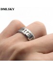 DMLSKY w starym stylu Retro Viking pierścionki czarny Amulet Vintage Norse Runes pierścionki biżuteria Punk pierścień dla kobiet