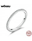 WOSTU oryginalna 100% 925 Sterling Silver proste geometryczne okrągłe pojedyncze wieżowych pierścienie dla kobiet biżuteria zarę