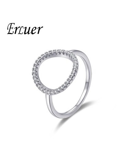 ERLUER Trendy kobiety pierścień okrągły urok Cubic cyrkon róża kryształowa złote obrączki dla dziewczynek kobiece Party biżuteri