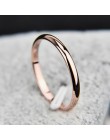 KNOCK 2 MM cienka stal nierdzewna trzy kolory para pierścień prosta moda róża złoty pierścionek palec dla kobiet biżuteria