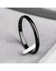 KNOCK 2 MM cienka stal nierdzewna trzy kolory para pierścień prosta moda róża złoty pierścionek palec dla kobiet biżuteria