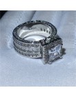 Choucong Vintage Court Ring 925 srebro księżniczka cut AAAAA cz kamień obrączka obrączki dla damska biżuteria na prezent