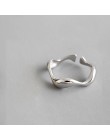 XIYANIKE 925 srebro kreatywne ręcznie robione pierścionki nieregularne fala gładka biżuteria zaręczynowa dla kobiet rozmiar 16.5