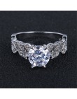 1.5 carat biżuteria z cyrkoniami aaa obrączki ślubne dla kobiet w stylu vintage kolor srebrny obrączki anel crystal bague leaves