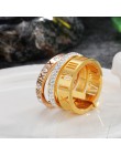Luksusowa biżuteria ze stali nierdzewnej złota olśniewające kobiety Finger Decor prezent Shining cyrkon DIY cyfry arabskie różow