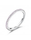 WOSTU oryginalna 100% 925 Sterling Silver proste geometryczne okrągłe pojedyncze wieżowych pierścienie dla kobiet biżuteria zarę
