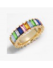 2019 gorąca sprzedaż pierścień tęczy cienka linia micro pave cz wieczność 9 kolorów stos 925 srebro rainbow pierścionki z cyrkon