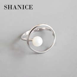 SHANICE minimalistyczna biżuteria 925 srebro prosty geometryczny pierścionek koralik pierścionki otwarte dla kobiet Girls Party 