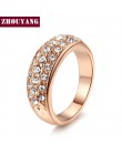 ZHOUYANG obrączka dla kobiet elegancka cyrkonia różowe złoto kolor biżuteria z austriackimi kryształami prezent ZYR061 ZYR109