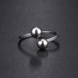CACANA stalowe pierścienie ze stali nierdzewnej dla kobiet podwójna kula modna biżuteria zaręczynowa pierścienie dla mężczyzn we