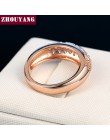 ZHOUYANG obrączka dla kobiet elegancka cyrkonia różowe złoto kolor biżuteria z austriackimi kryształami prezent ZYR061 ZYR109