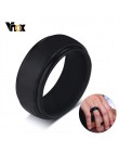Vnox niedrogie gumy silikonowe obrączki dla kobiet mężczyzn pierścienie czarny biały kolor Casual Anel