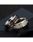 Pierścienie damskie Luminous nastrój pierścień ekg Temperament pierścień męski z włókna węglowego para obrączki prezent na walen