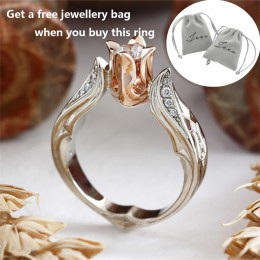 Wzrosła pierścienie dla kobiet pierścionki w kolorze różowego złota biżuteria ślubna kobiet prezent pierścienie Party osobowości