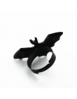 HUANZHI nowy 2019 stylowy czarny nietoperz otwarcie regulowane metalowe gotyckie pierścienie dla kobiet mężczyzn dziewczyny Part