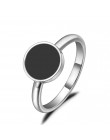 Lokaer Trendy w stylu OL pierścionek jubileuszowy dla kobiet dziewczyn 10/12mm czarny kamień akrylowy 316L ze stali nierdzewnej 