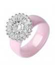 100% S925 srebro eleganckie kobiety olśniewający kwiatowy pierścień CZ cyrkon pierścionek jubileuszowy zdrowe pierścienie cerami