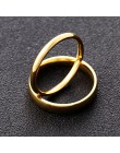 Nowości ze stali nierdzewnej złota gładka romantyczna prostota pierścionki dla par kobiety mężczyźni Wedding Party unikalne grzy
