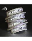 YaYI biżuteria moda księżniczka Cut 6.4 CT biały cyrkon kolor srebrny obrączki obrączki
