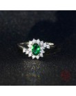 Oryginalna 925 Sterling Silver Rings dla kobiet elegancka owalna cięta sześcienna cyrkonia biżuteria ślubna rozmiar pierścionka 