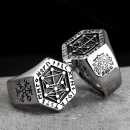 Nordic mitologii Viking rune stalowe pierścienie ze stali nierdzewnej dla mężczyzn i kobiet Kabala totem indeks pierścień biżute