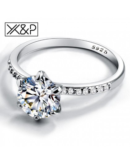 X & P klasyczny pierścionek zaręczynowy 6 pazury projekt AAA biała cyrkonia typu kostka moda kobieta kobiety obrączka pierścionk